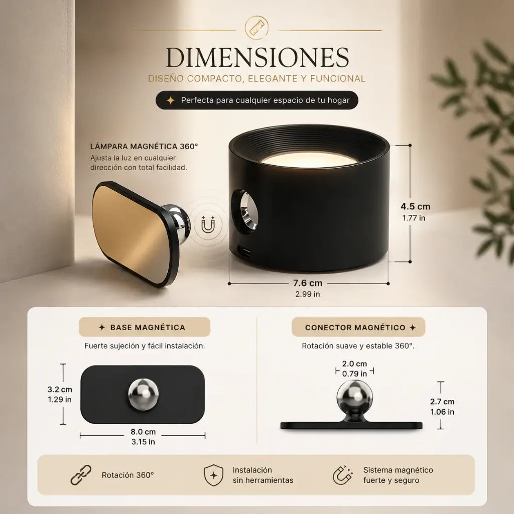 Lámpara Recargable Magnética